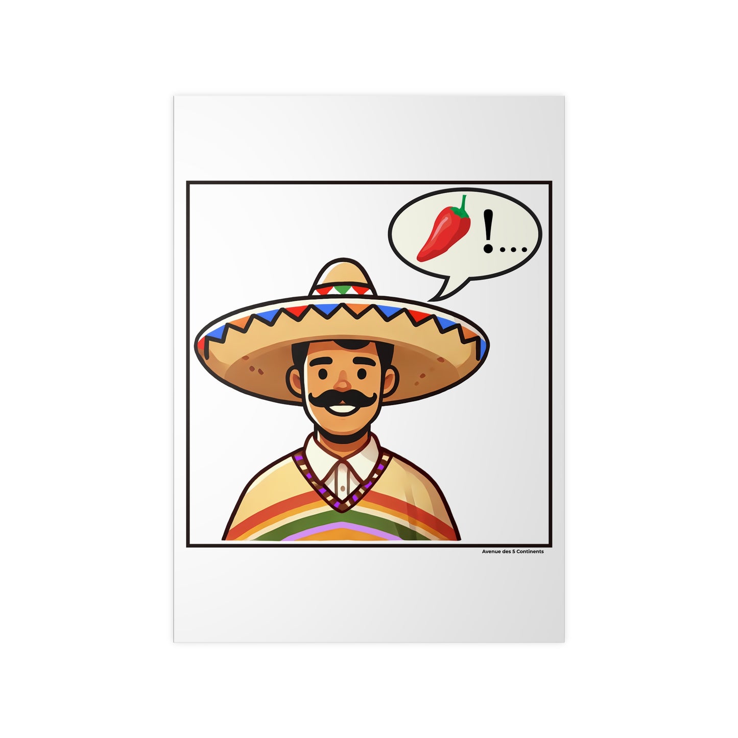 Affiche Artistique Homme Mexicain au Sombrero, Collection Amérique, Poster d'Art Mural et Décoration Originale