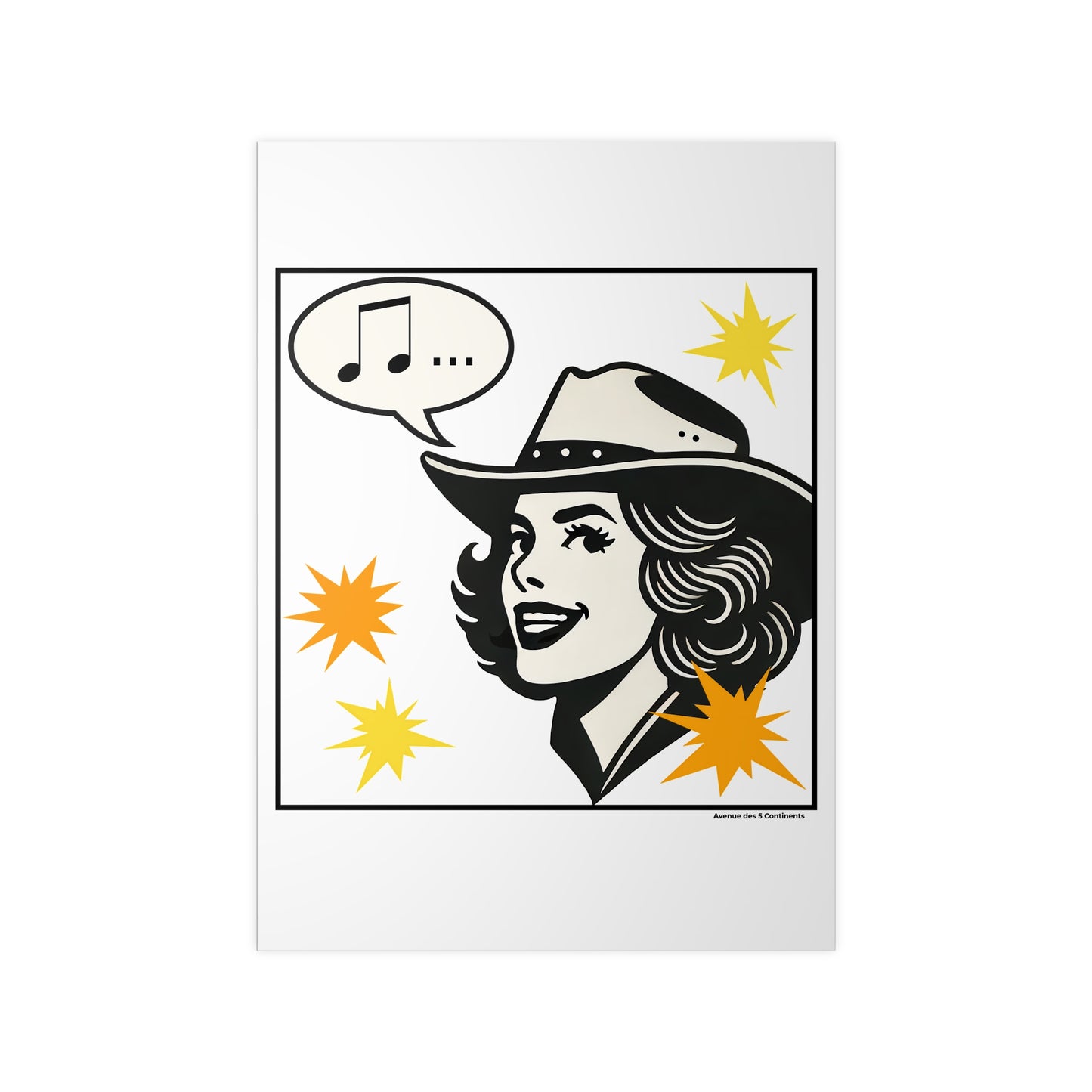 Affiche Artistique Cowgirl Américaine, Collection Amérique, Poster d'Art Mural et Décoration Originale