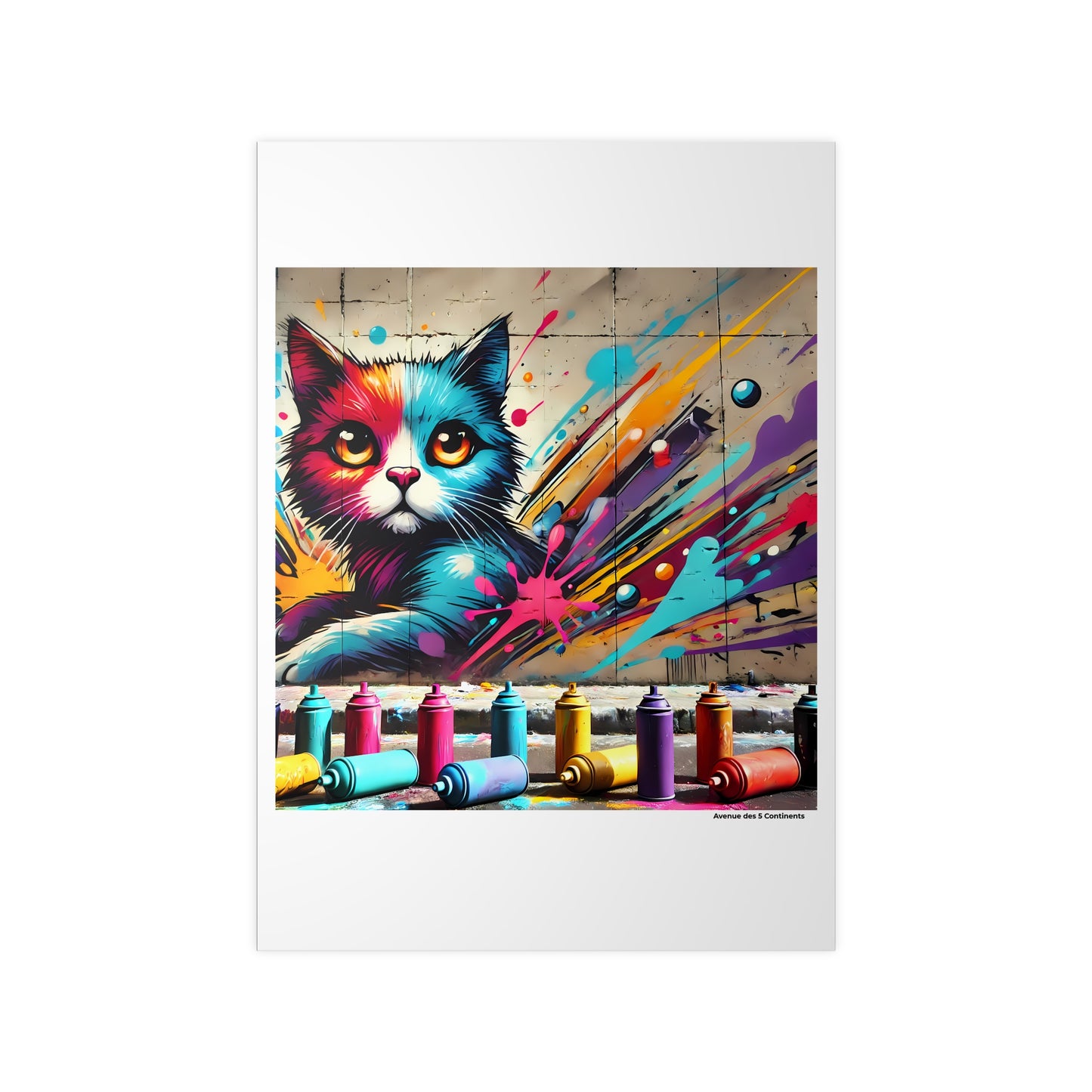 Affiche Artistique Chat Graffiti Street Art version 3, Collection Amérique, Poster d'Art Mural et Décoration Originale