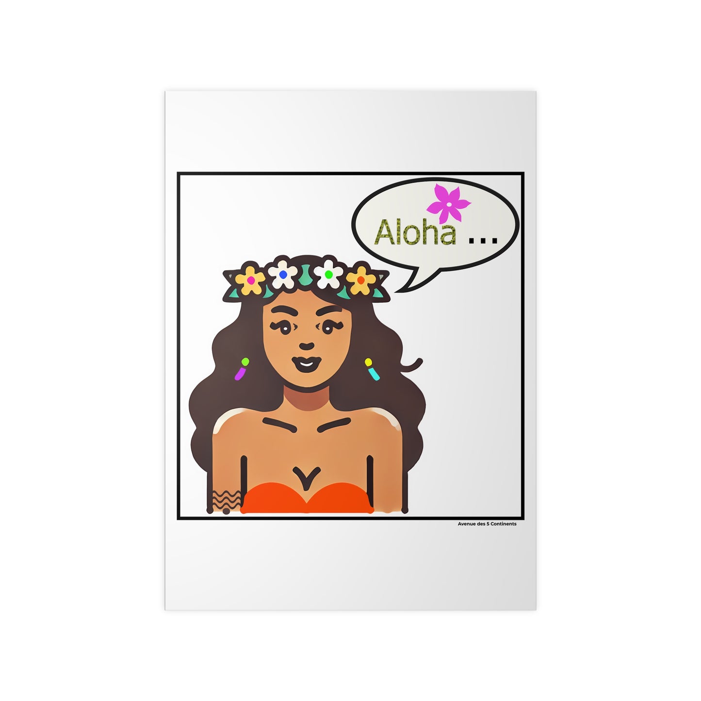 Affiche Artistique Femme Tahitienne : Aloha, Collection Océanie, Poster d'Art Mural et Décoration Originale