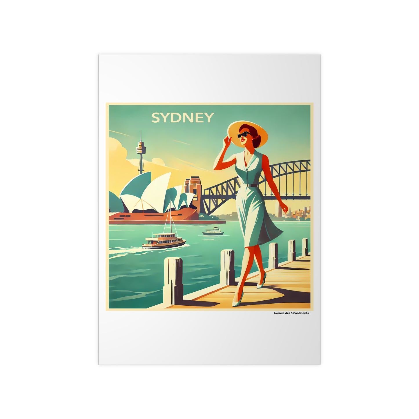 Affiche Artistique Sydney Rétro Vintage, Australie, Collection Océanie, Poster d'Art Mural et Décoration Originale