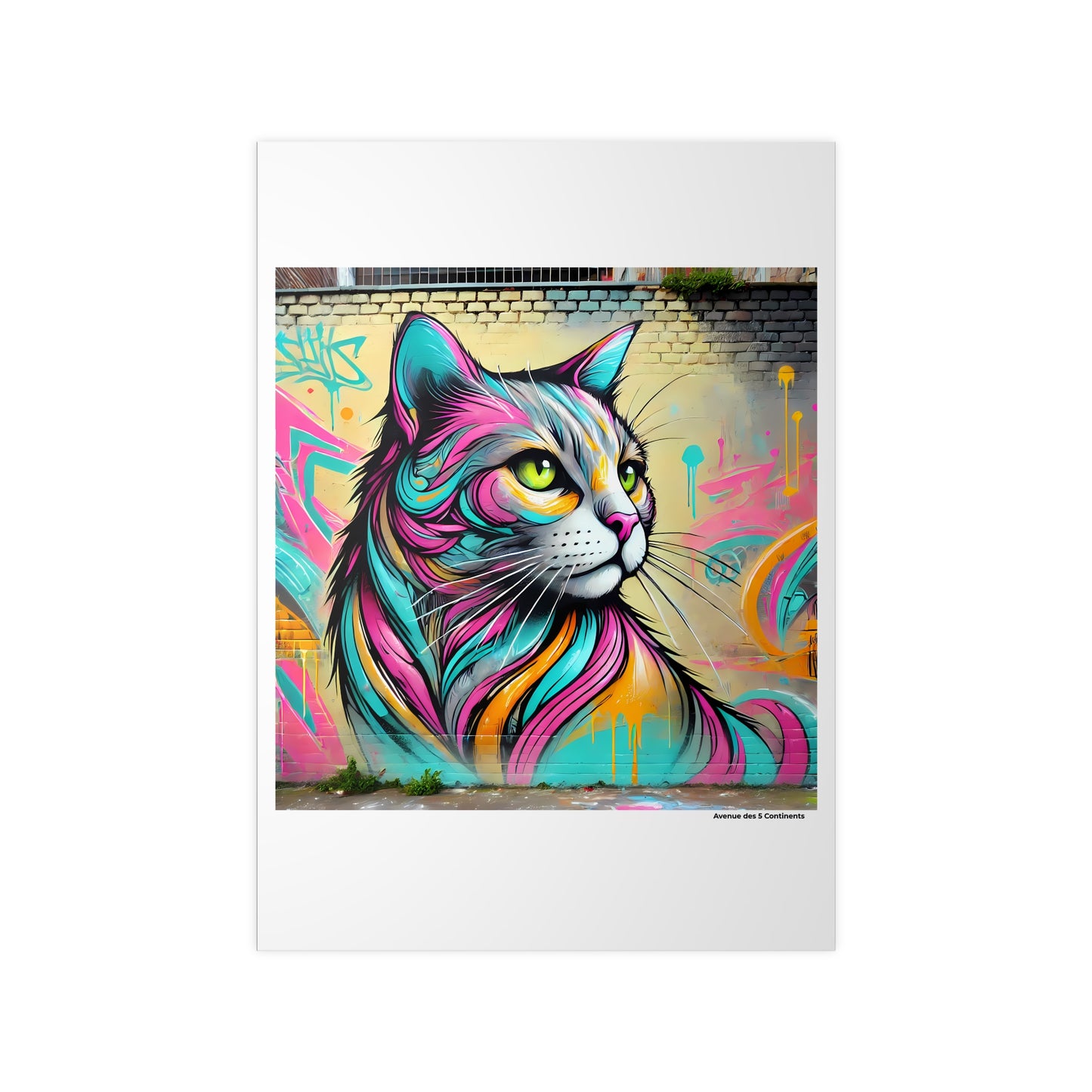 Affiche Artistique Chat Graffiti Street Art Collection Amérique, Poster d'Art Mural et Décoration Originale