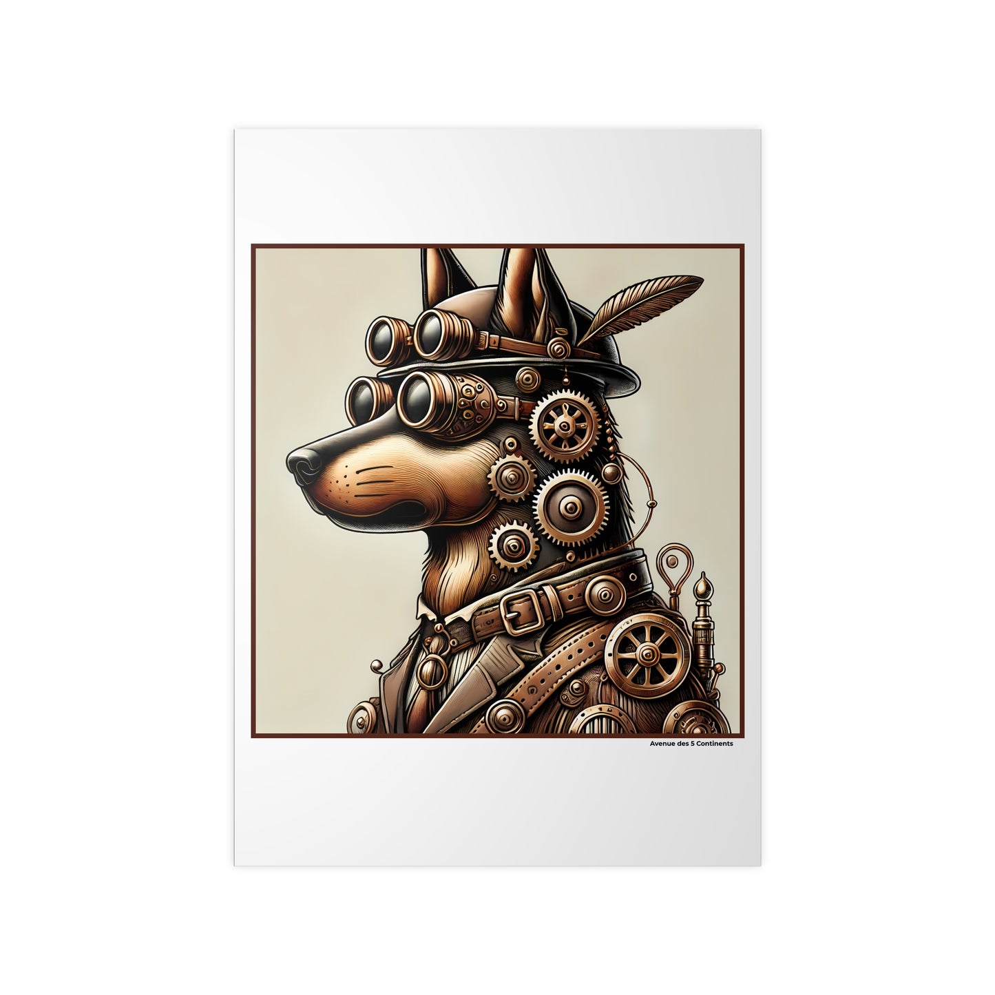Affiche Artistique Chien Steampunk Européen, Collection Europe, Poster d'Art Mural et Décoration Originale