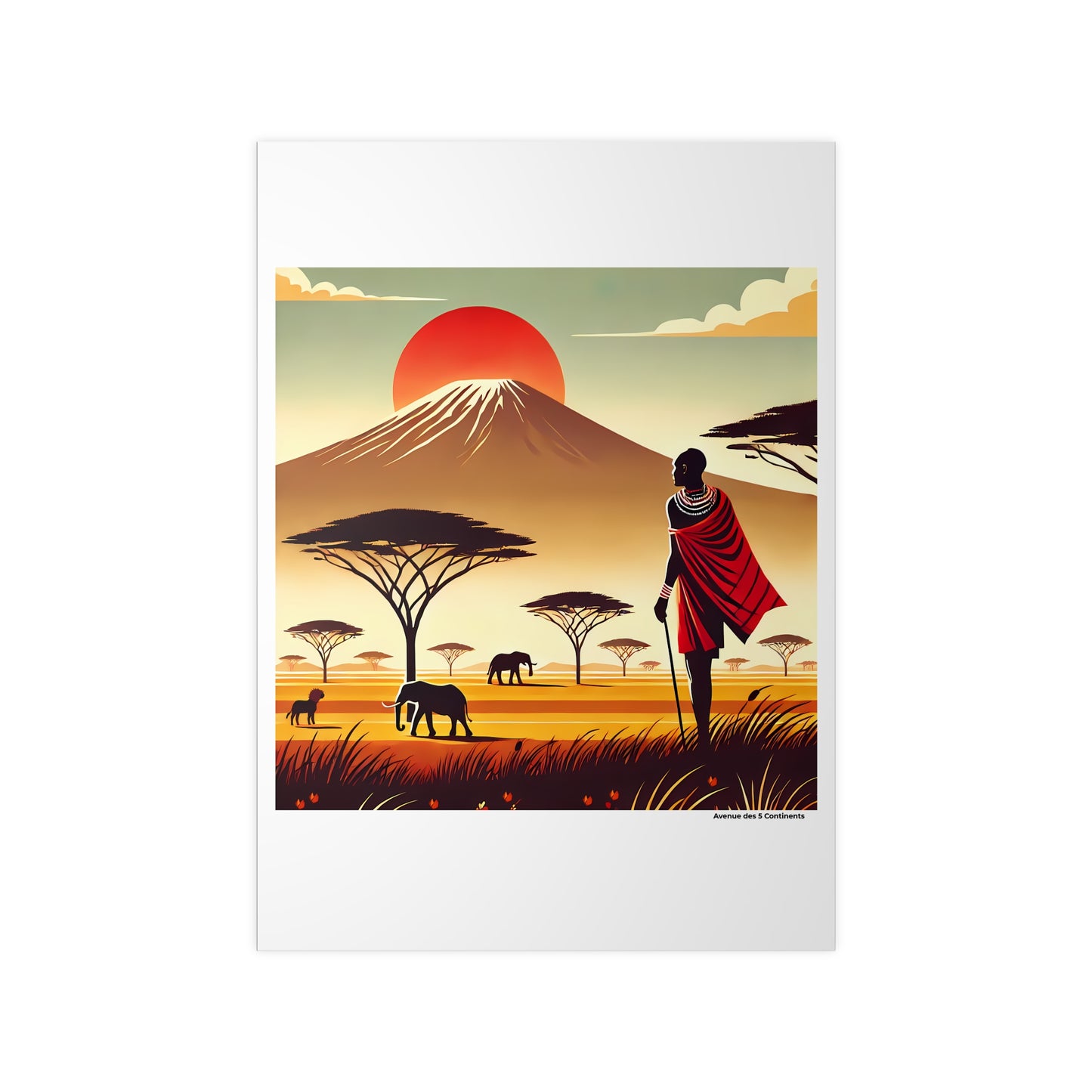 Affiche Artistique Kenya Rétro Vintage version 2, Collection Afrique, Poster d'Art Mural et Décoration Originale