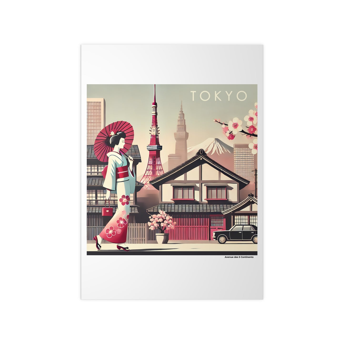 Affiche Artistique Tokyo Rétro Vintage, Japon, Collection Asie, Poster d'Art Mural et Décoration Originale