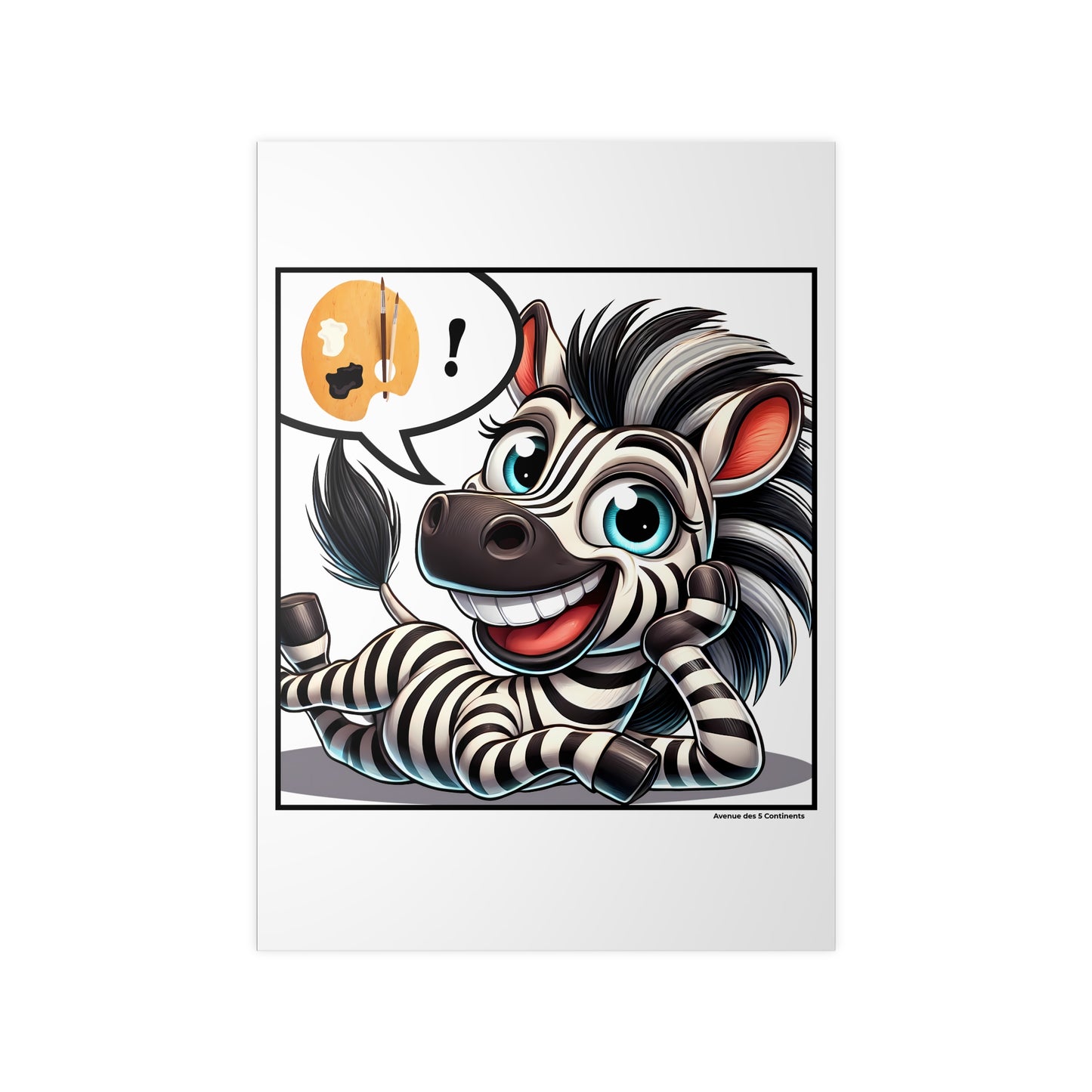 Affiche Artistique Zèbre d'Afrique, Collection Afrique, Poster d'Art Mural et Décoration Originale