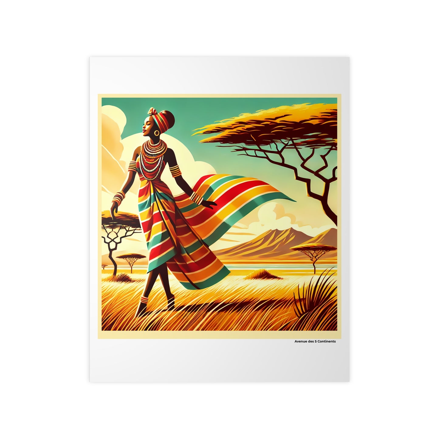 Affiche Artistique Kenya Rétro Vintage, Collection Afrique, Poster d'Art Mural et Décoration Originale
