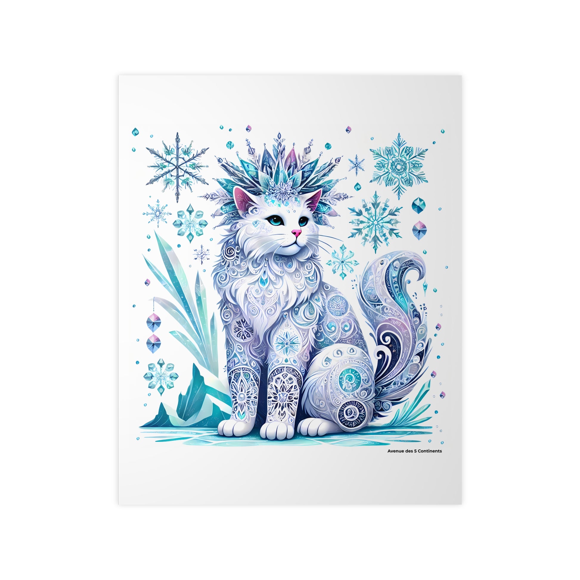 Affiche Artistique Chat Roi des Glaces de l'Antarctique, Collection Antarctique, Poster d'Art Mural et Décoration Originale