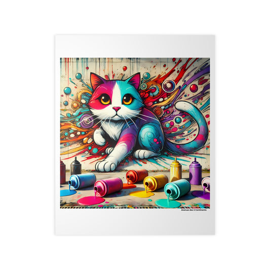 Affiche Artistique Chat Graffiti Street Art version 2, Collection Amérique, Poster d'Art Mural et Décoration Originale
