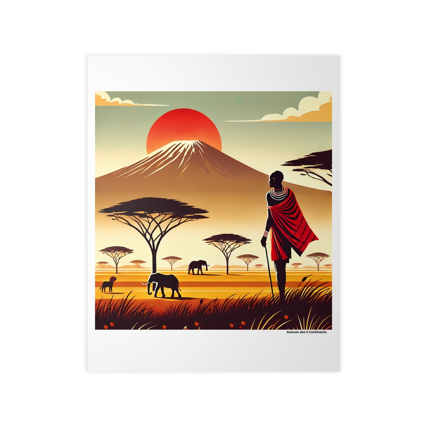 Affiche Artistique Kenya Rétro Vintage version 2, Collection Afrique, Poster d'Art Mural et Décoration Originale