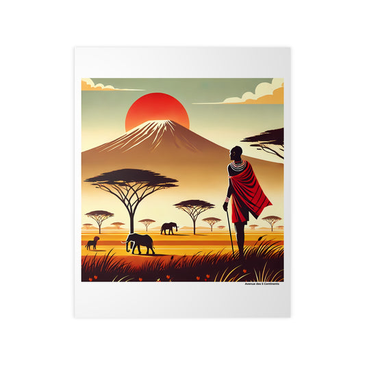 Affiche Artistique Kenya Rétro Vintage version 2, Collection Afrique, Poster d'Art Mural et Décoration Originale