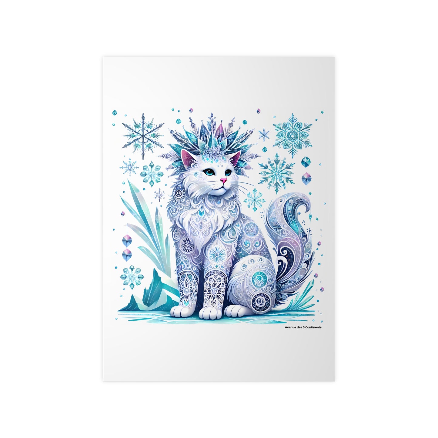 Affiche Artistique Chat Roi des Glaces de l'Antarctique, Collection Antarctique, Poster d'Art Mural et Décoration Originale