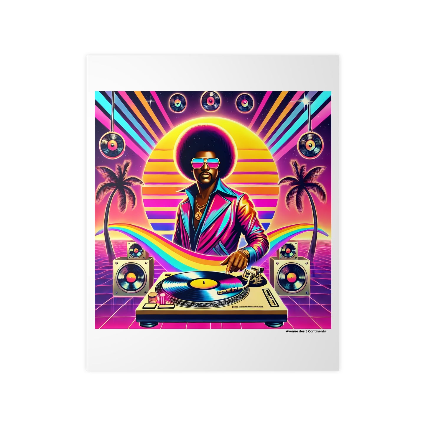 Affiche Artistique DJ Rétro Vintage : Musique Mix Disco, Collection Amérique, Poster d'Art Mural et Décoration Originale