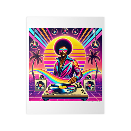 Affiche Artistique DJ Rétro Vintage : Musique Mix Disco, Collection Amérique, Poster d'Art Mural et Décoration Originale