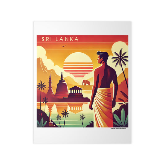 Affiche Artistique Sri Lanka Rétro Vintage, Collection Asie, Poster d'Art Mural et Décoration Originale