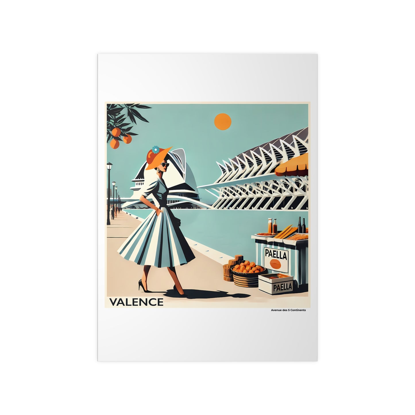 Affiche Artistique Valence Rétro Vintage, Espagne, Collection Europe, Poster d'Art Mural et Décoration Originale