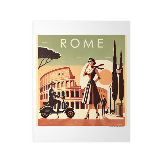 Affiche Artistique Rome Rétro Vintage, Italie, Collection Europe, Poster d'Art Mural et Décoration Originale