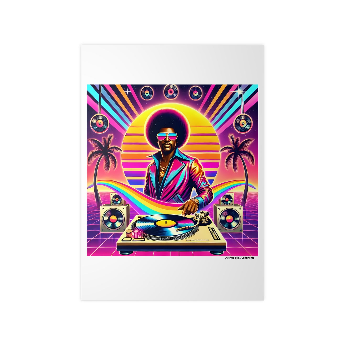 Affiche Artistique DJ Rétro Vintage : Musique Mix Disco, Collection Amérique, Poster d'Art Mural et Décoration Originale