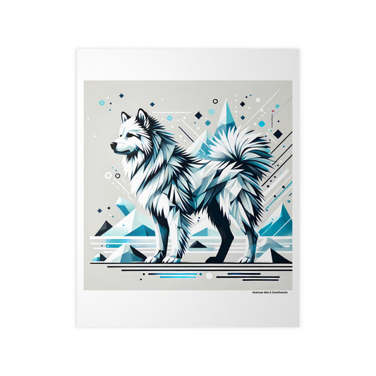 Affiche Artistique Chien du Grand Sud, Compagnon de l'Antarctique, Collection Antarctique, Poster d'Art Mural et Décoration Originale