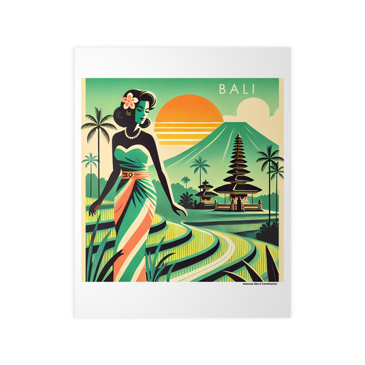 Affiche Artistique Bali Rétro Vintage, Indonésie, Collection Asie, Poster d'Art Mural et Décoration Originale