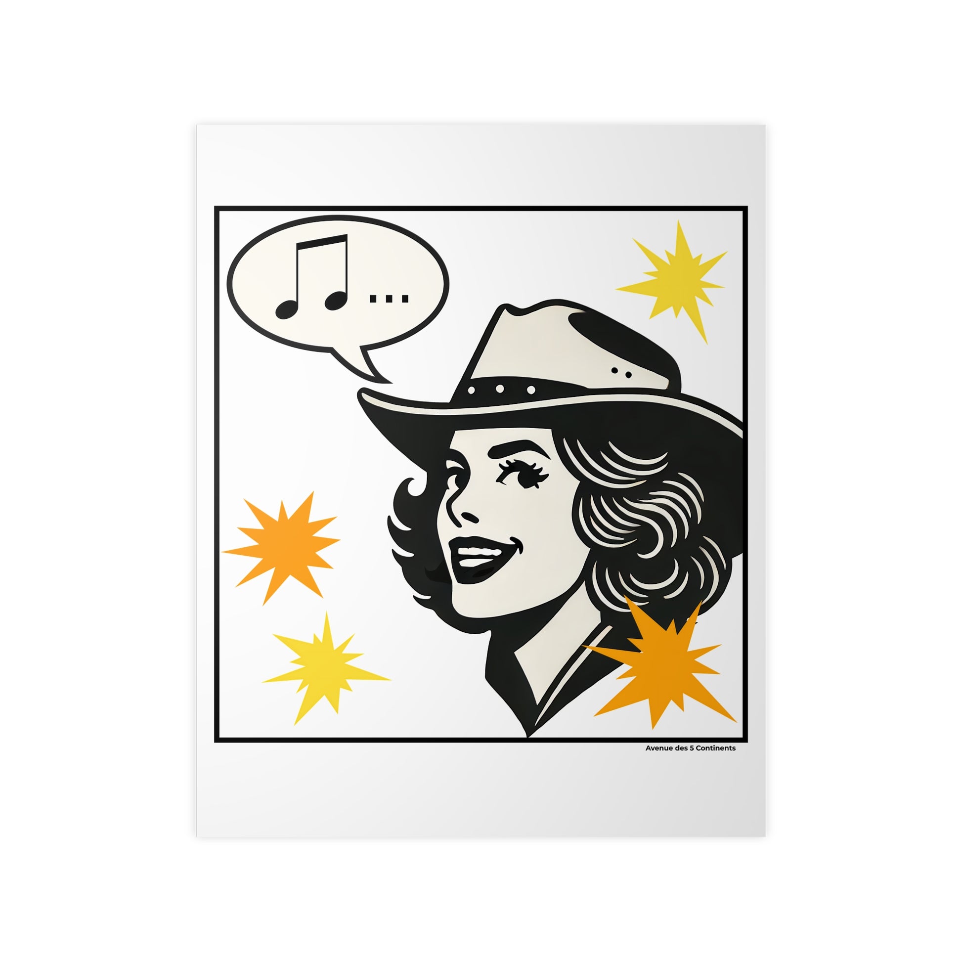 Affiche Artistique Cowgirl Américaine, Collection Amérique, Poster d'Art Mural et Décoration Originale
