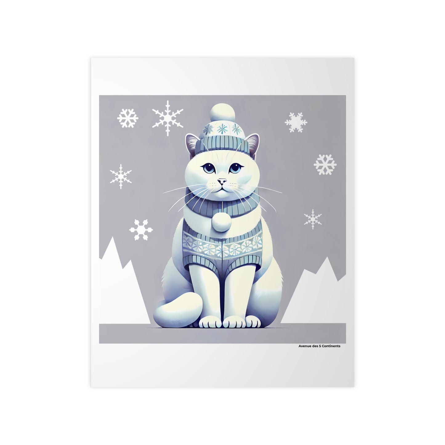 Affiche Artistique Chat Polaire de l'Antarctique, Collection Antarctique, Poster d'Art Mural et Décoration Originale