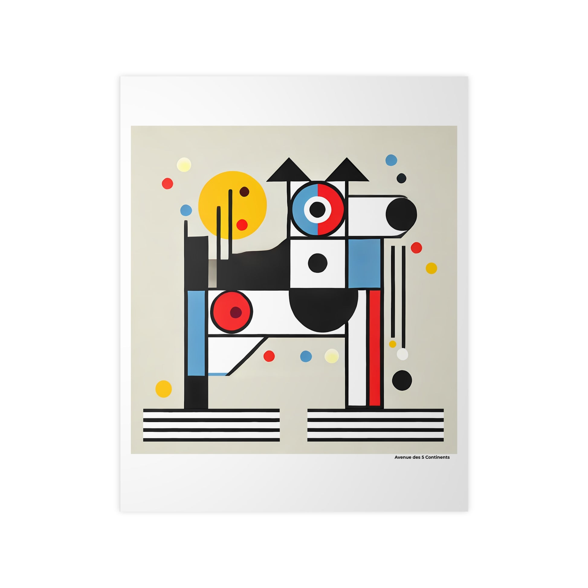 Affiche Artistique Chien Bauhaus Européen, Collection Europe, Poster d'Art Mural et Décoration Originale