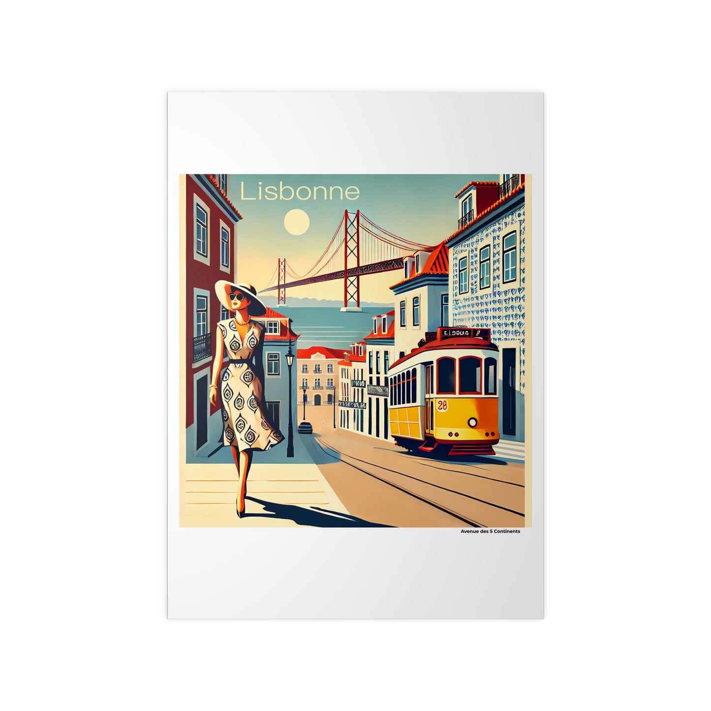 Affiche Artistique Lisbonne Rétro Vintage, Portugal, Collection Europe, Poster d'Art Mural et Décoration Originale