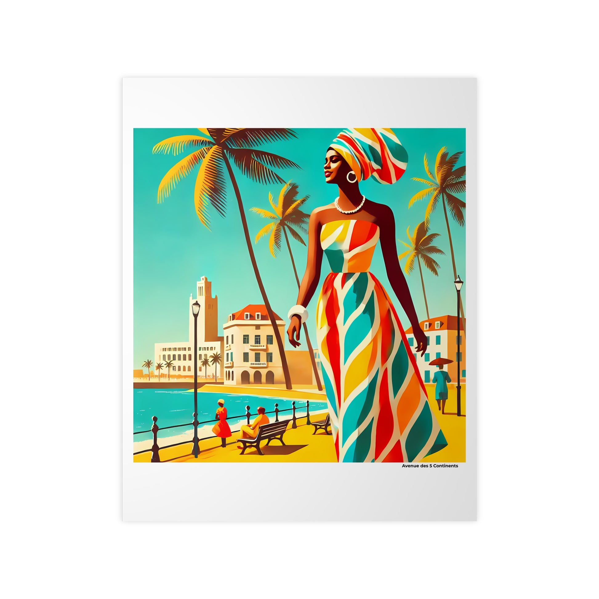 Affiche Artistique Sénégal Rétro Vintage, Collection Afrique, Poster d'Art Mural et Décoration Originale