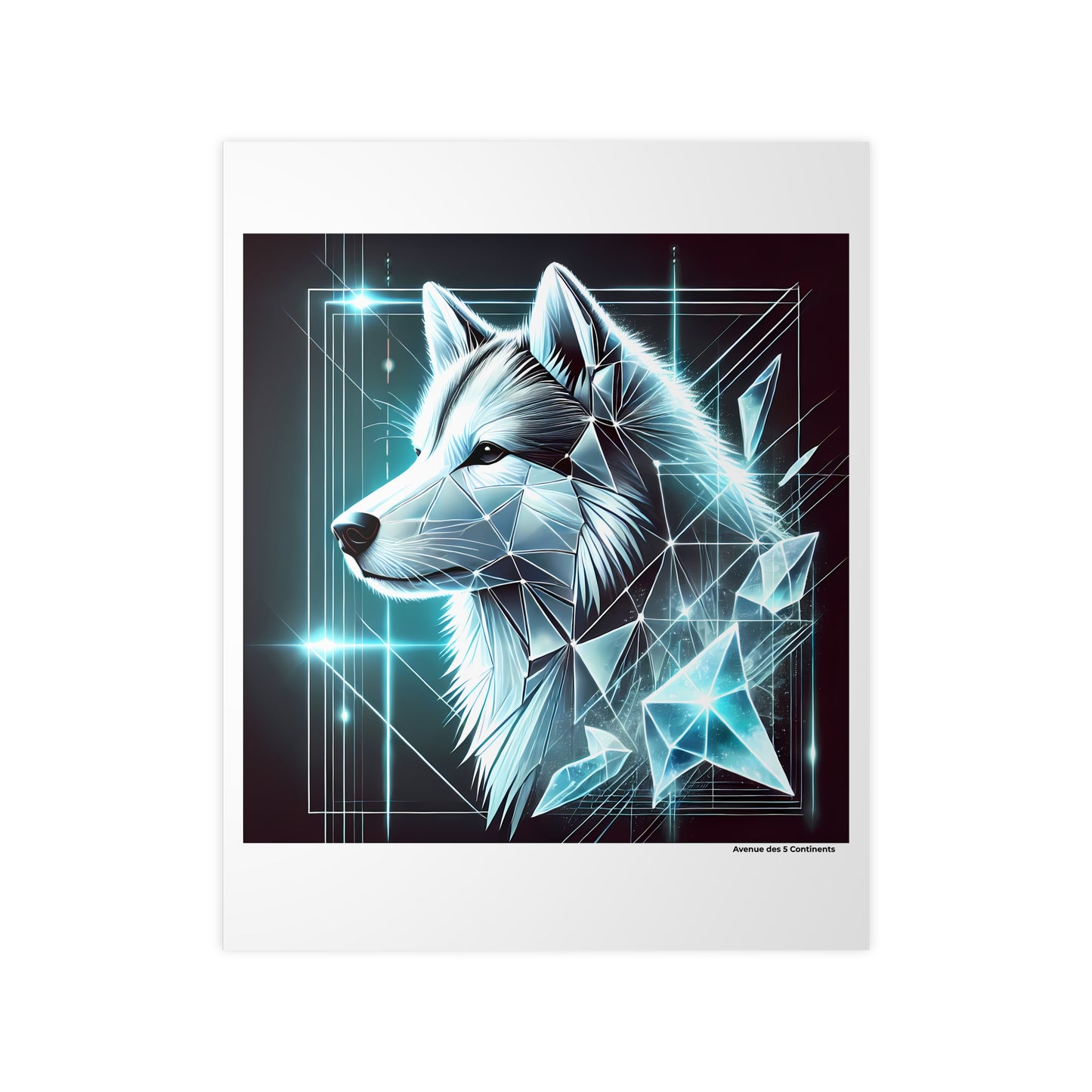 Affiche Artistique Chien du Royaume Glacé de l'Antarctique, Collection Antarctique, Poster d'Art Mural et Décoration Originale