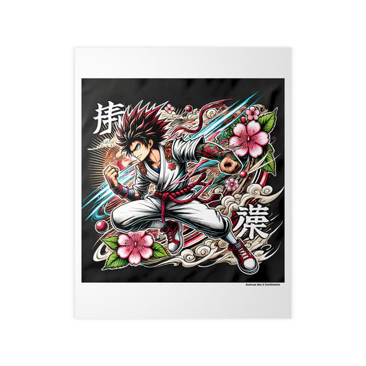 Affiche Artistique Karatéka Manga, Collection Asie, Poster d'Art Mural et Décoration Originale