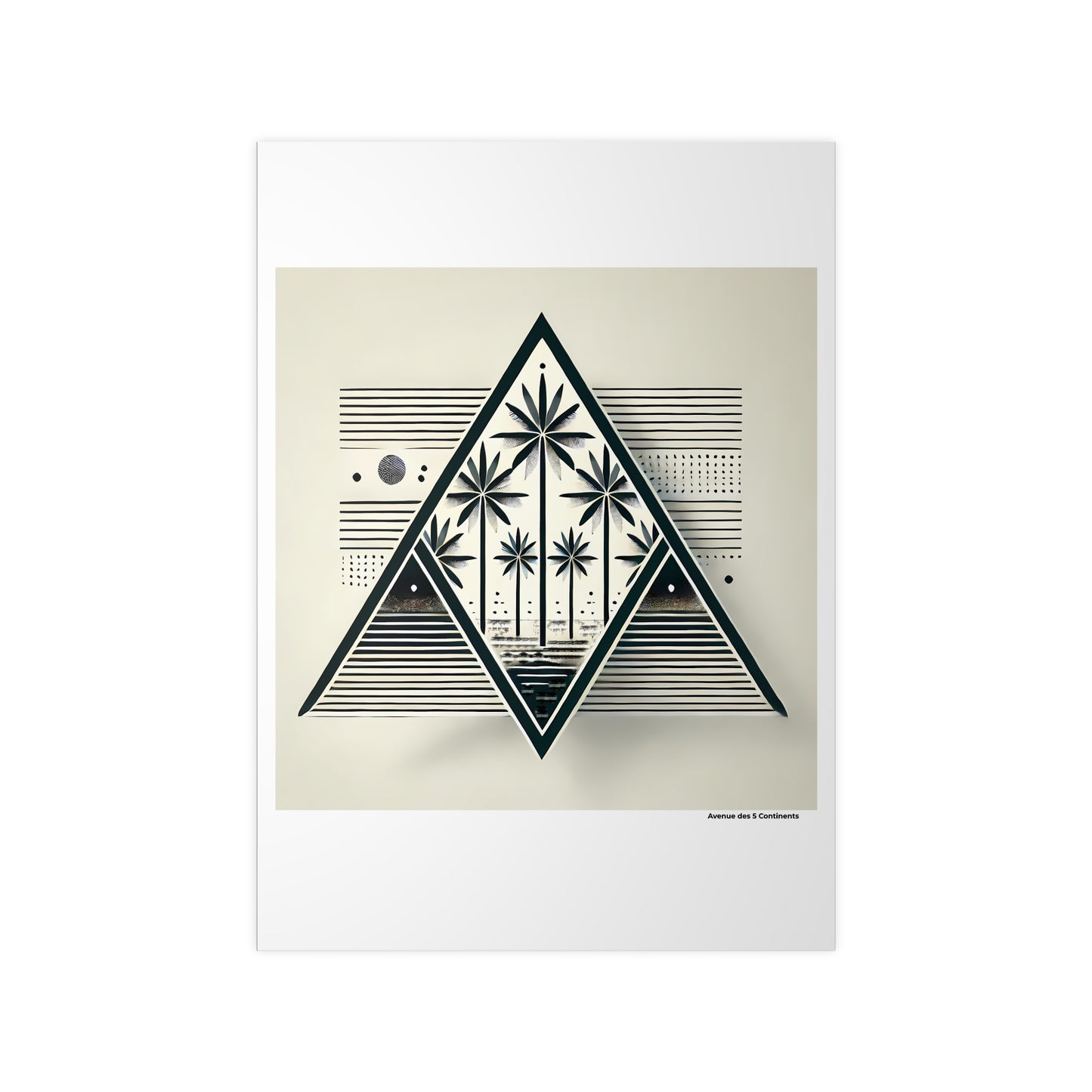 Affiche Artistique Jeu de Pyramides et Palmiers, Collection Afrique, Poster d'Art Mural et Décoration Originale