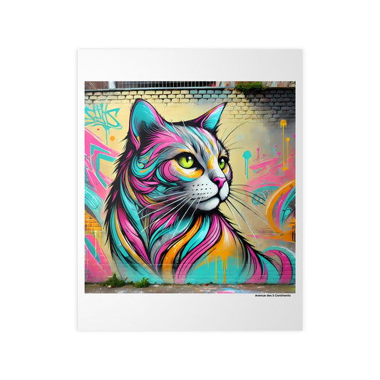 Affiche Artistique Chat Graffiti Street Art Collection Amérique, Poster d'Art Mural et Décoration Originale