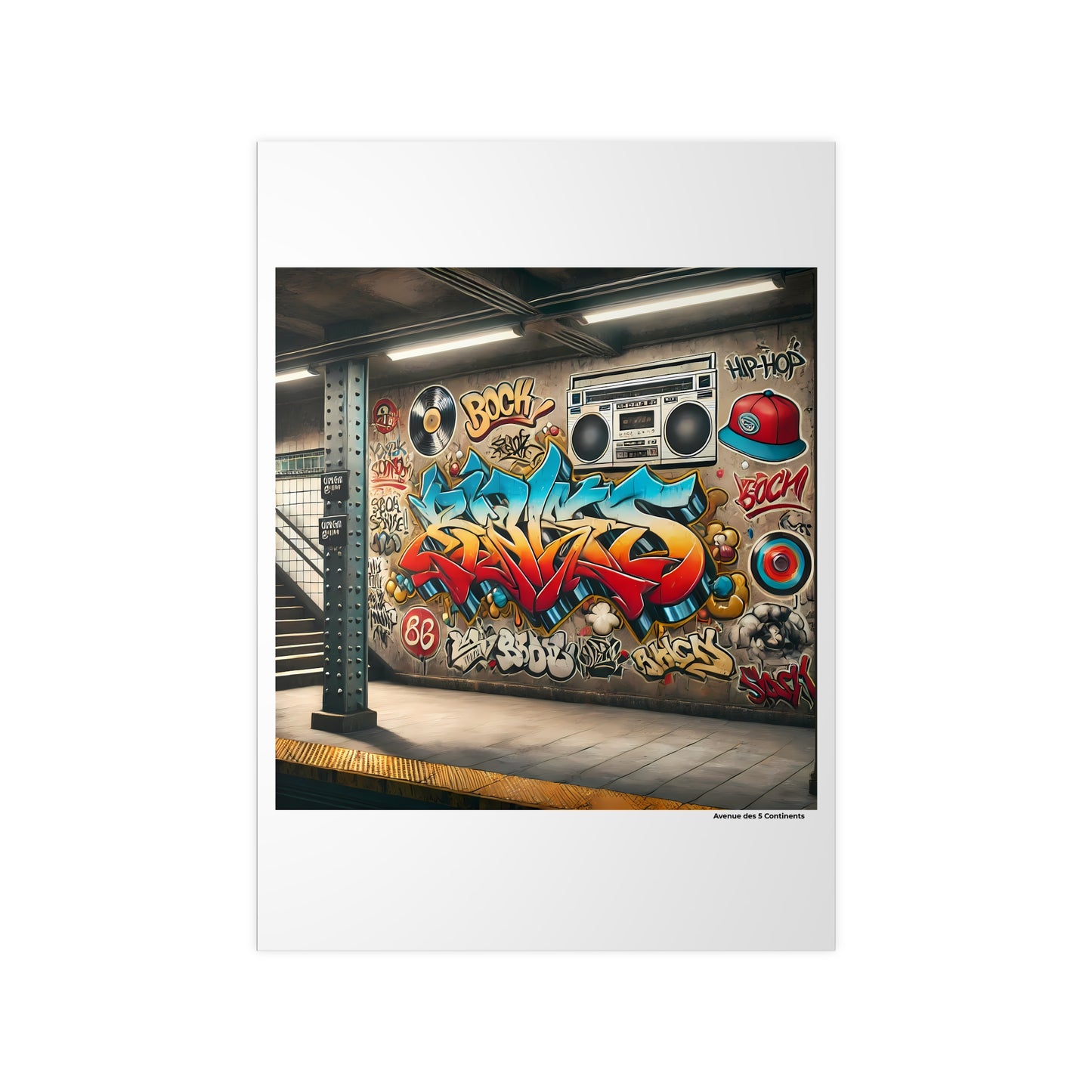 Affiche Artistique Graffiti et Tags Street Art dans le Métro Américain Subway, Collection Amérique, Poster d'Art Mural et Décoration Originale