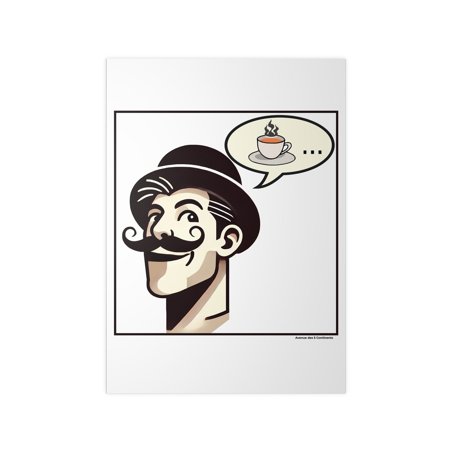 Affiche Artistique Homme Anglais avec Chapeau Melon, So British, Collection Europe, Poster d'Art Mural et Décoration Originale