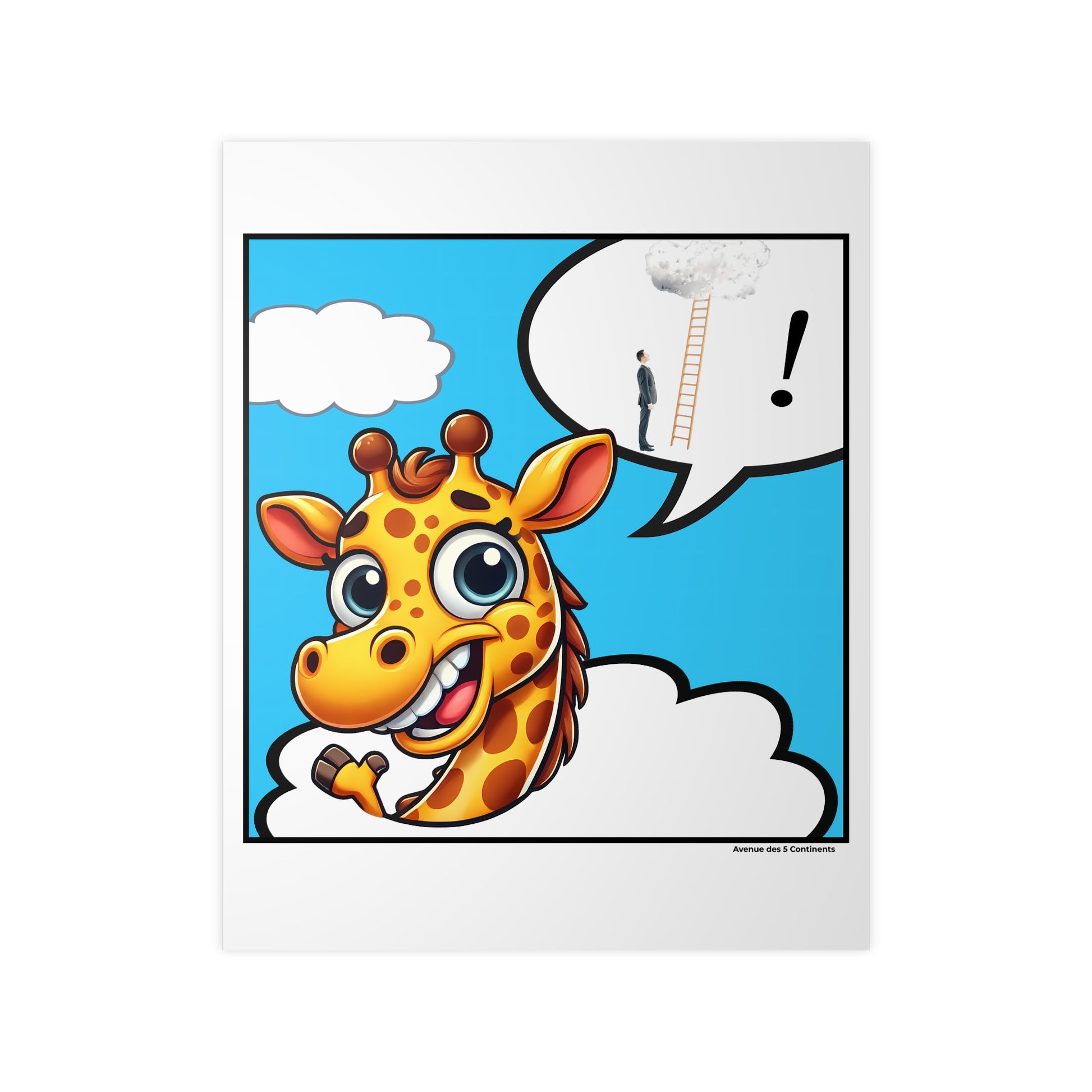 Affiche Artistique Girafe d'Afrique, Collection Afrique, Poster d'Art Mural et Décoration Originale