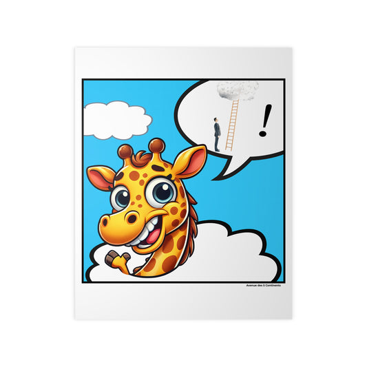 Affiche Artistique Girafe d'Afrique, Collection Afrique, Poster d'Art Mural et Décoration Originale