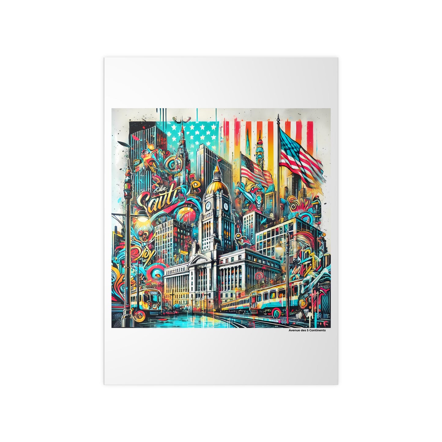 Affiche Artistique Street Art Grunge Graffiti : Amérique, Collection Amérique, Poster d'Art Mural et Décoration Originale