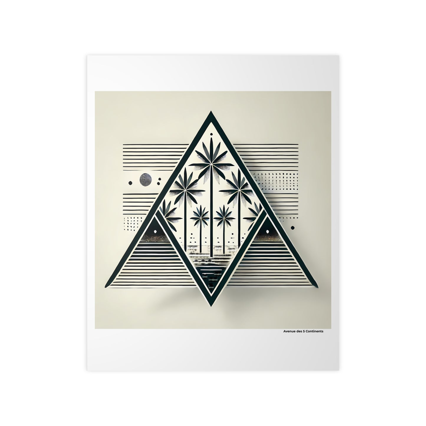 Affiche Artistique Jeu de Pyramides et Palmiers, Collection Afrique, Poster d'Art Mural et Décoration Originale