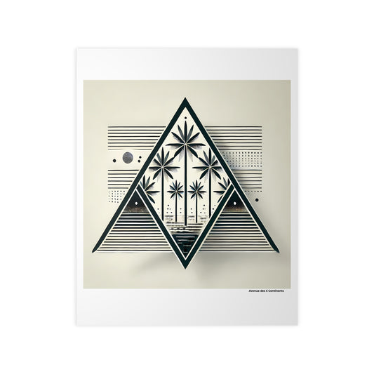 Affiche Artistique Jeu de Pyramides et Palmiers, Collection Afrique, Poster d'Art Mural et Décoration Originale
