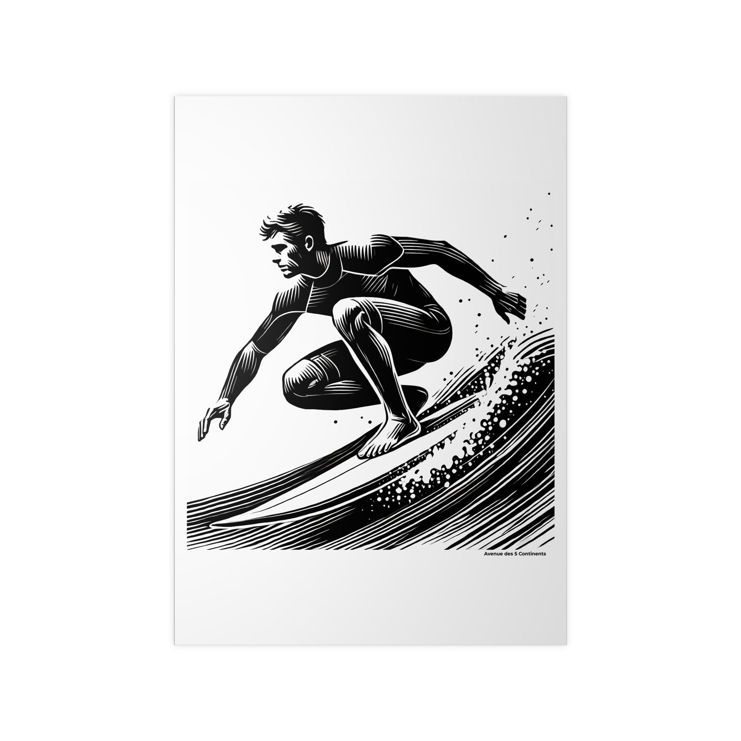 Affiche Artistique Homme Surfeur sur la Vague en Océanie, Collection Océanie, Poster d'Art Mural et Décoration Originale