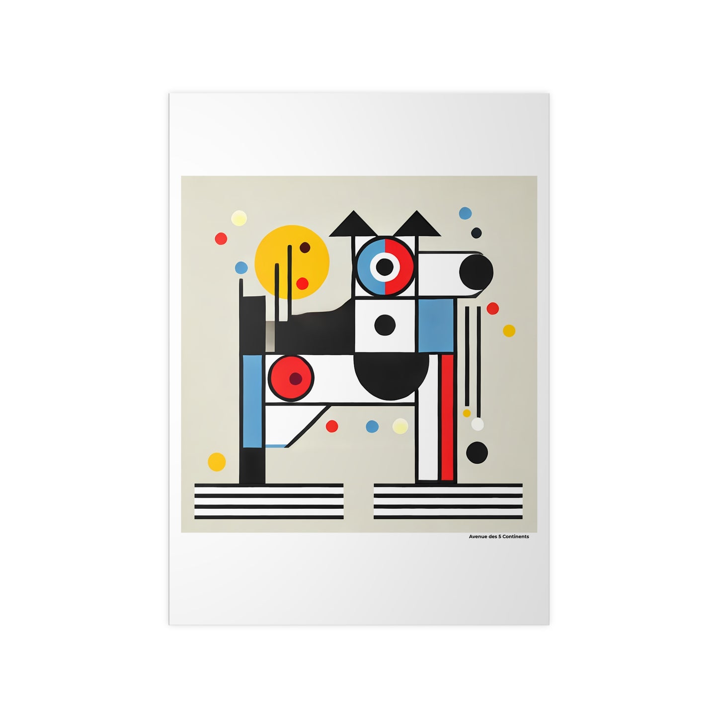 Affiche Artistique Chien Bauhaus Européen, Collection Europe, Poster d'Art Mural et Décoration Originale