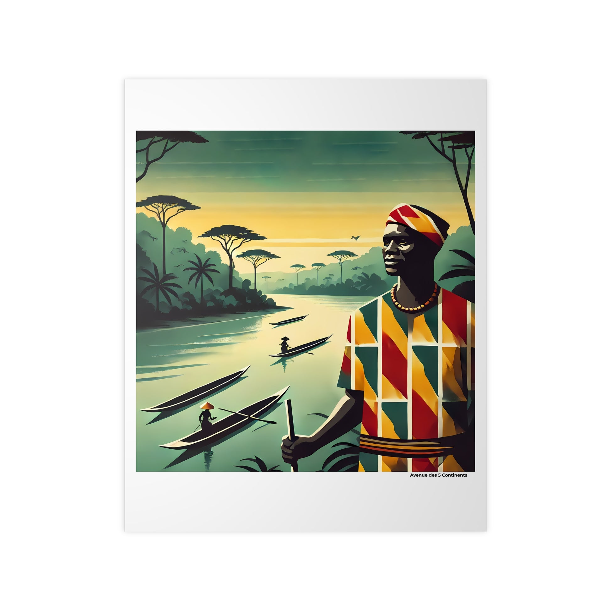 Affiche Artistique Congo Rétro Vintage, Collection Afrique, Poster d'Art Mural et Décoration Originale