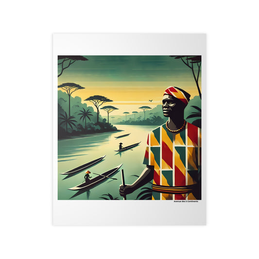 Affiche Artistique Congo Rétro Vintage, Collection Afrique, Poster d'Art Mural et Décoration Originale