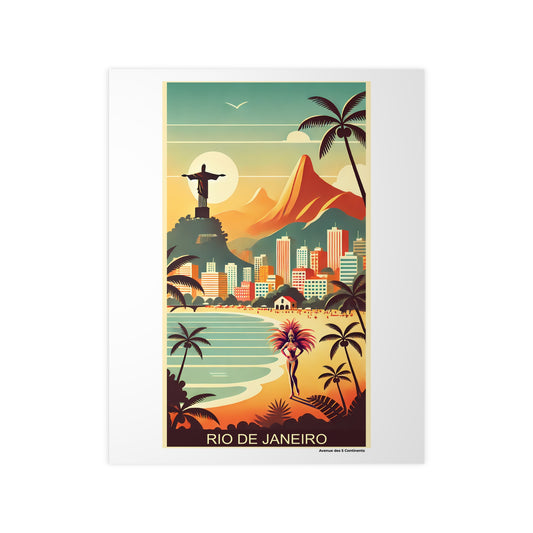 Affiche Artistique Rio de Janeiro Rétro Vintage, Brésil, Collection Amérique, Poster d'Art Mural et Décoration Originale