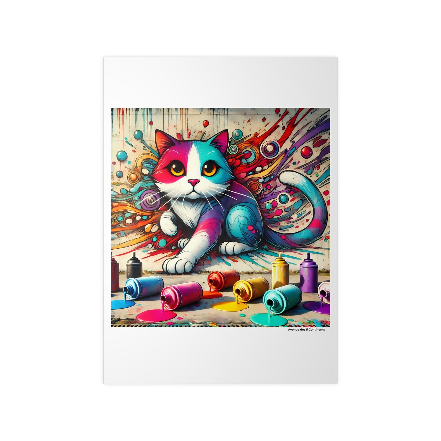 Affiche Artistique Chat Graffiti Street Art version 2, Collection Amérique, Poster d'Art Mural et Décoration Originale