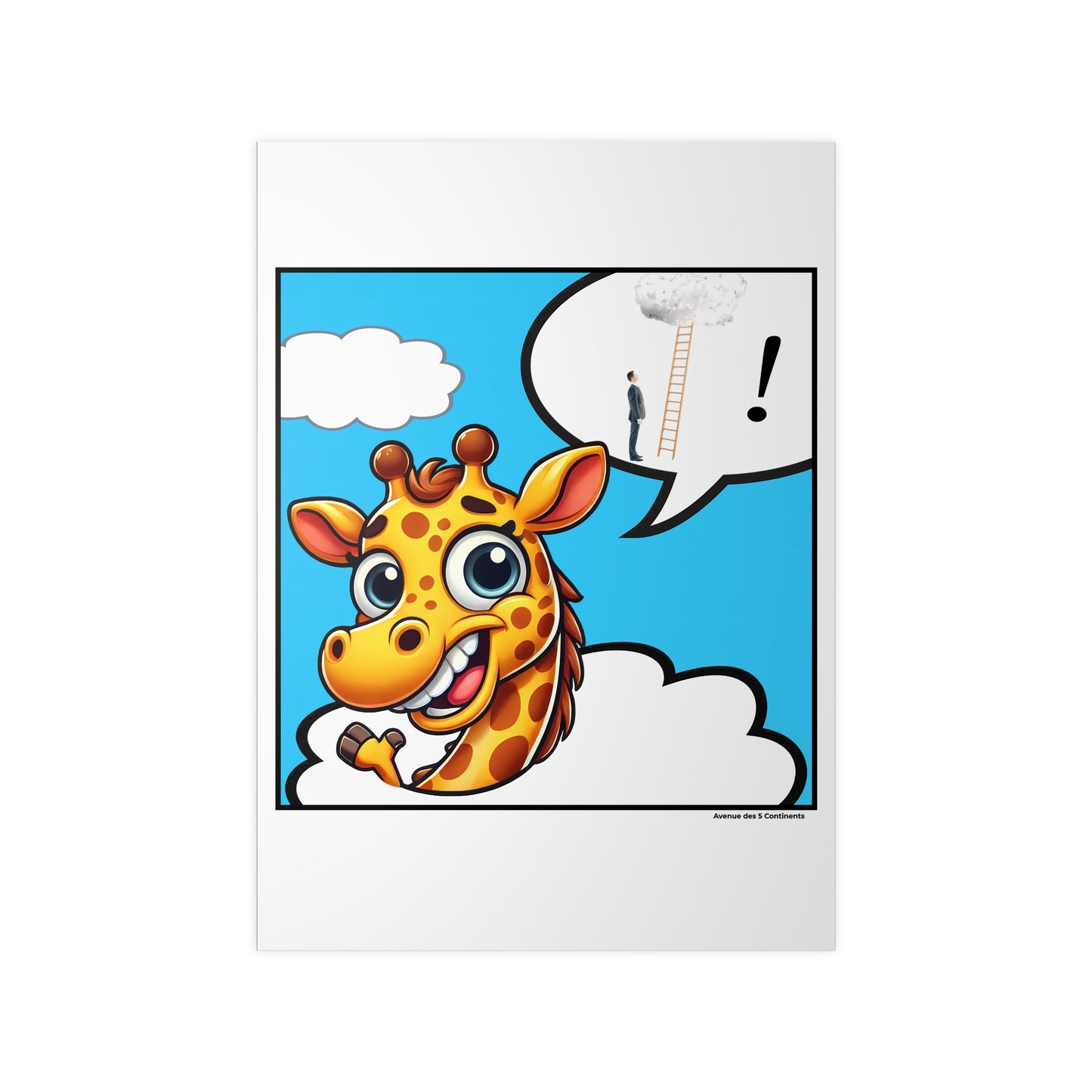 Affiche Artistique Girafe d'Afrique, Collection Afrique, Poster d'Art Mural et Décoration Originale