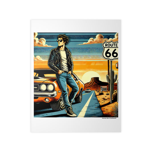 Affiche Artistique U.S. Route 66, États-Unis : Road Trip Rétro Vintage, Collection Amérique, Poster d'Art Mural et Décoration Originale
