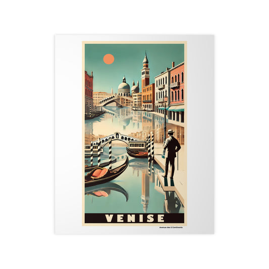 Affiche Artistique Venise Rétro Vintage, Italie, Collection Europe, Poster d'Art Mural et Décoration Originale