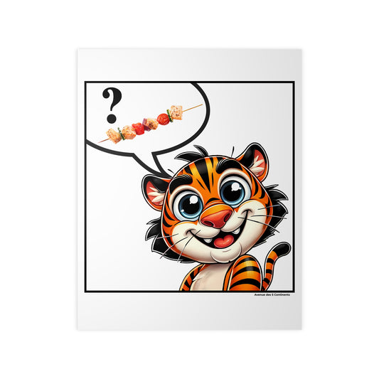 Affiche Artistique Tigre du Bengale, Collection Asie, Poster d'Art Mural et Décoration Originale